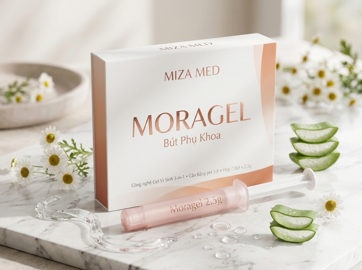 3D Chi Tiết Bút Phụ Khoa Moragel Cạnh Hộp
